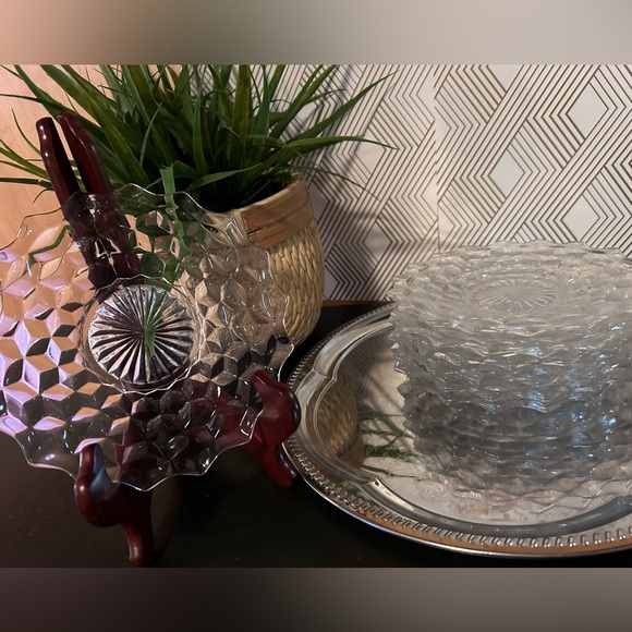 Set of 6 Fostoria 7” cake plates - Picture 1 of 8